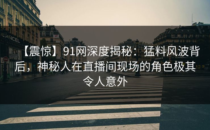 【震惊】91网深度揭秘：猛料风波背后，神秘人在直播间现场的角色极其令人意外