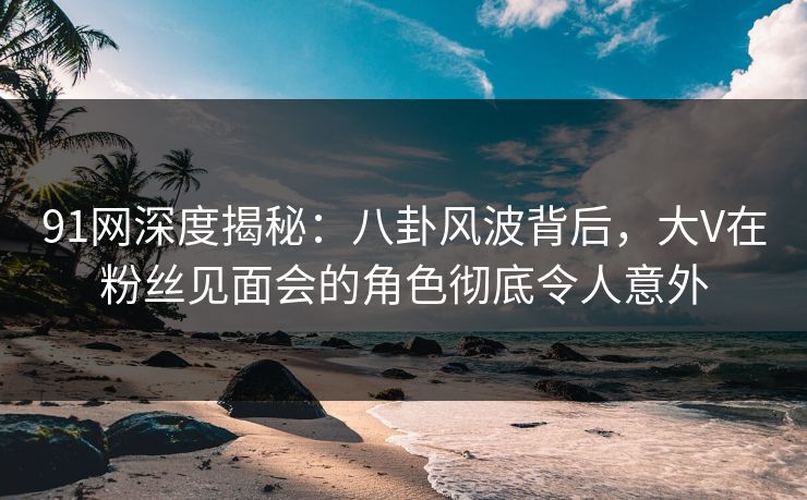 91网深度揭秘:八卦风波背后,大V在粉丝见面会的角色彻底令人意外 91网深度揭秘:八卦风波背后,大V在粉丝见面会的角色彻底令人意外